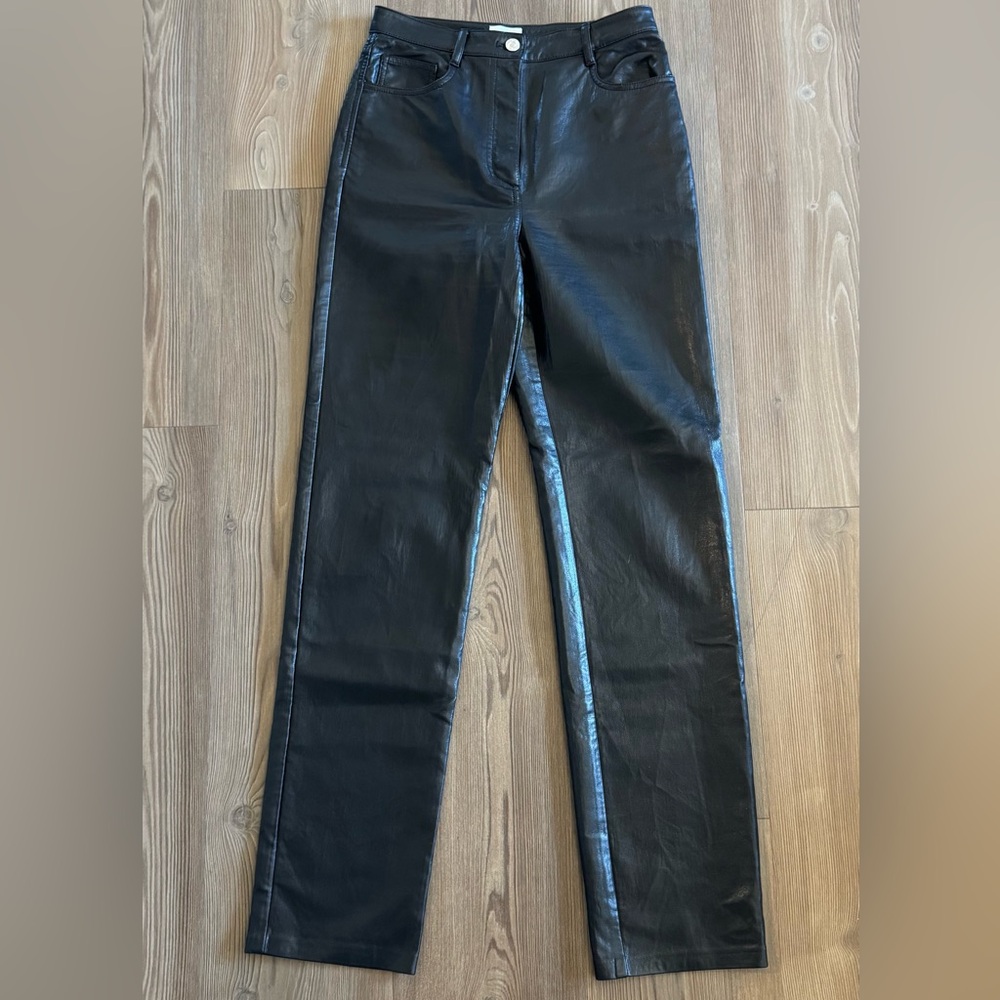 Aritzia Wilfred Black (Faux) Leather Trousers